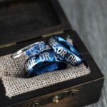 Ride or Die Rings, Blue Wedding Bands, Couple Ring Set, Matching Couple Rings - Image 5