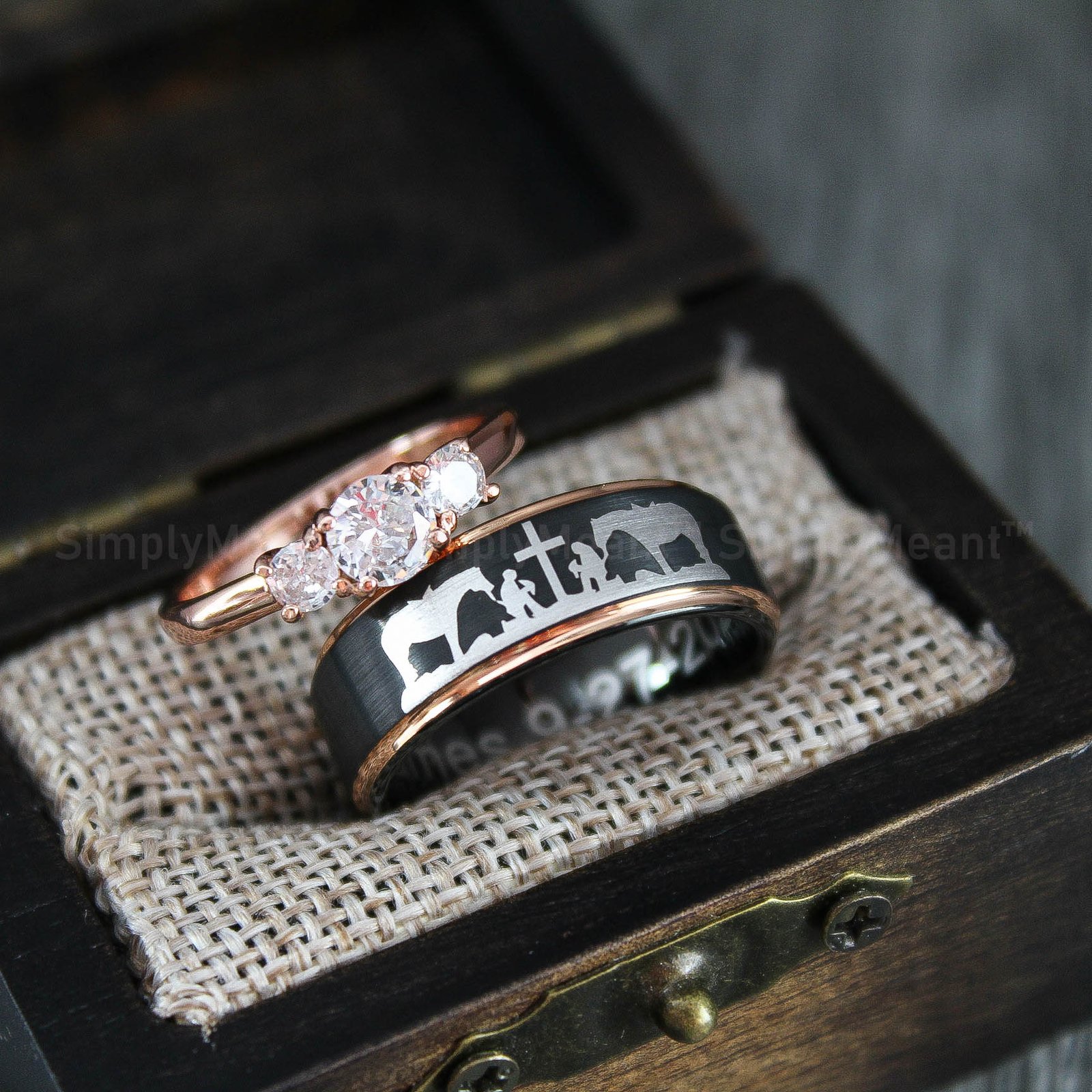 IMG_1517 Praying Cowboys Rings, Couple Wedding Bands, Cowboys Rings - Image 1