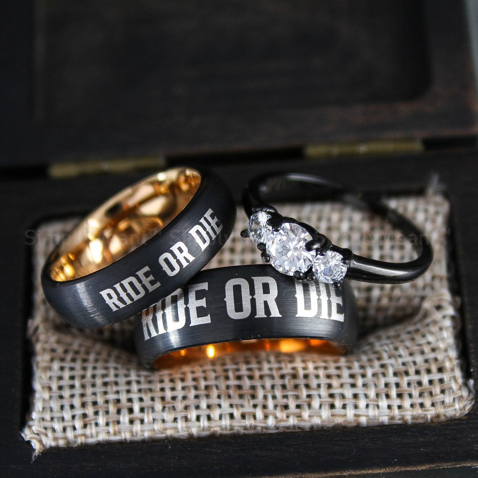 IMG_1738 Ride or Die Rings, Ride or Die, Ride or Die Wedding Rings, Ride or Die Wedding Bands, Black Wedding Rings, Black Wedding Bands, Biker Rings - Image 1