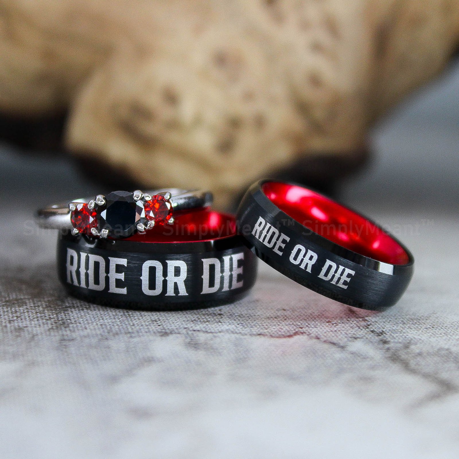 IMG_2655 Ride or Die Rings, Ride or Die, Ride or Die Wedding Rings, Ride or Die Wedding Bands, Black Wedding Rings, Black Wedding Bands, Biker Rings - Image 1