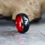 Wolves Rings, Howling Wolves Wedding Bands, Wolf Jewelry - Image 4