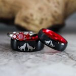 Wolves Rings, Howling Wolves Wedding Bands, Wolf Jewelry