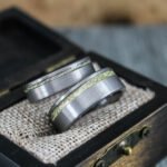 Meteorite Rings, Meteorite Wedding Bands, Silver Tungsten Bands with Meteorite Inlay - Image 4