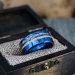 Abalone Shell Rings, Meteorite Rings, Couple Rings, Matching Wedding Rings - Image 3