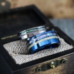 Abalone Shell Rings, Meteorite Rings, Couple Rings, Matching Wedding Rings