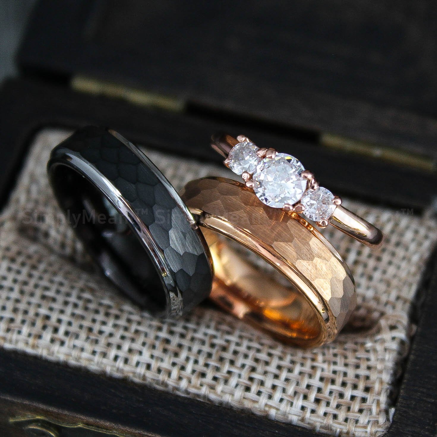 IMG_1527 Hammered Wedding Bands, Hammered Rings, Couple Wedding Rings, Matching Rings - Image 1