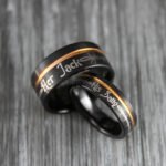 Her Jack His Sally Rings, Simply Meant To Be Wedding Bands, Black Wedding Bands - Image 3