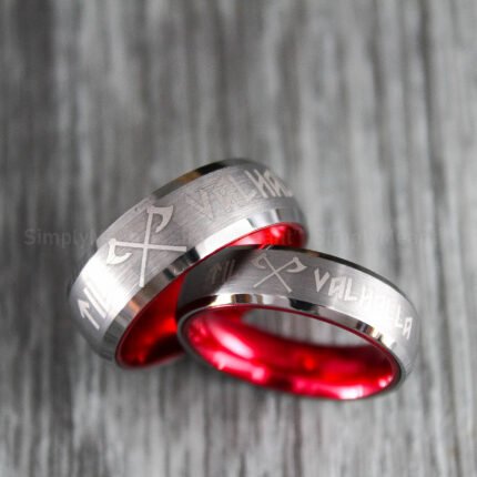 Til Valhalla Rings, Til Valhalla Wedding Bands, Vikings Couple Rings