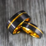 Couple Rings, Black Wedding Bands, Matching Wedding Rings - Image 3
