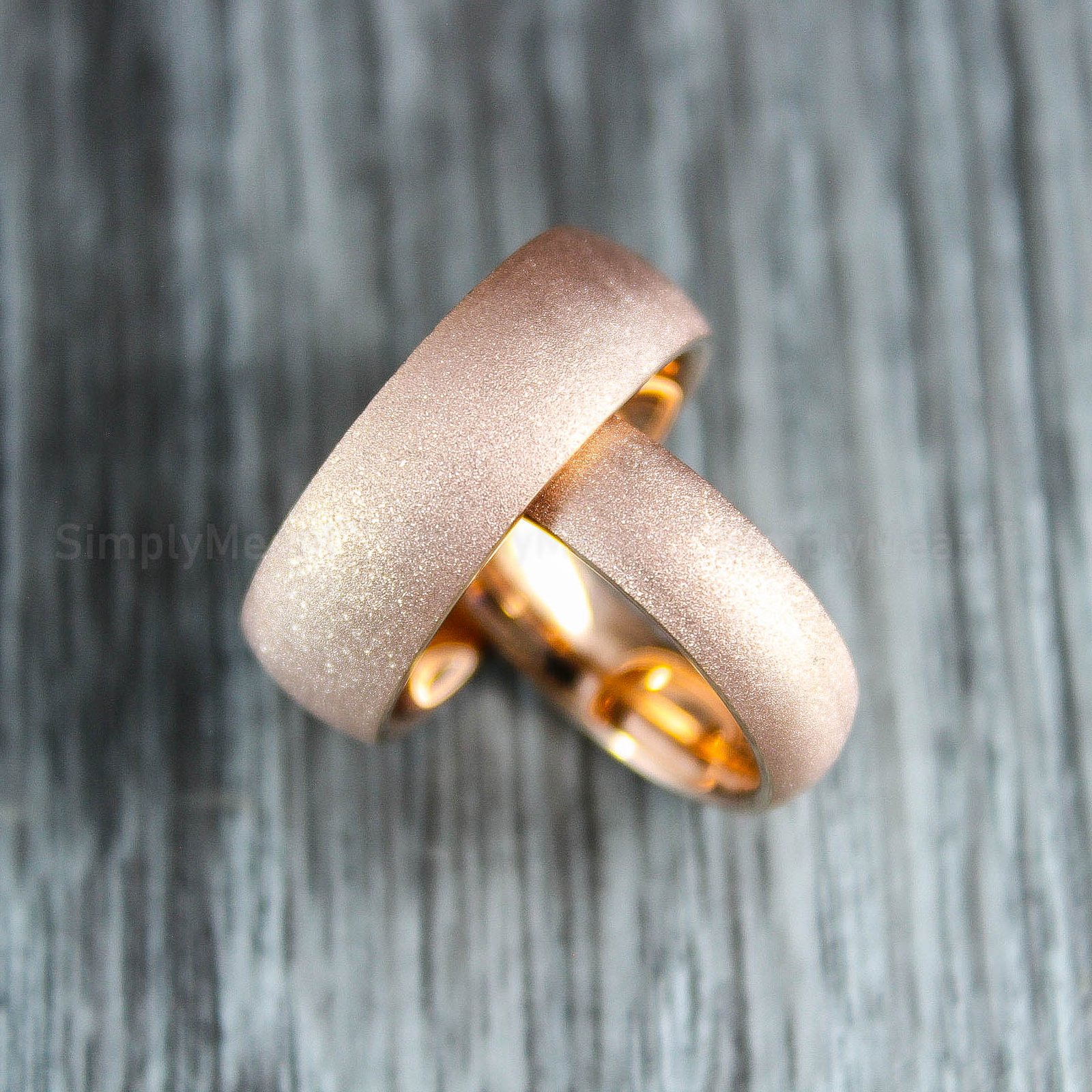 IMG_1689 Sandblasted Rings, Couple Rings, Rose Gold Wedding Bands, Matching Wedding Rings - Image 1