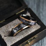 Her Buck His Doe Rings, Buck and Doe Rings, Buck and Doe Wedding Bands, Black Wedding Rings, Couple Rings - Image 3