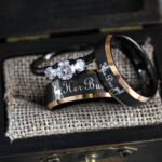 Her Buck His Doe Rings, Buck and Doe Rings, Buck and Doe Wedding Bands, Black Wedding Rings, Couple Rings