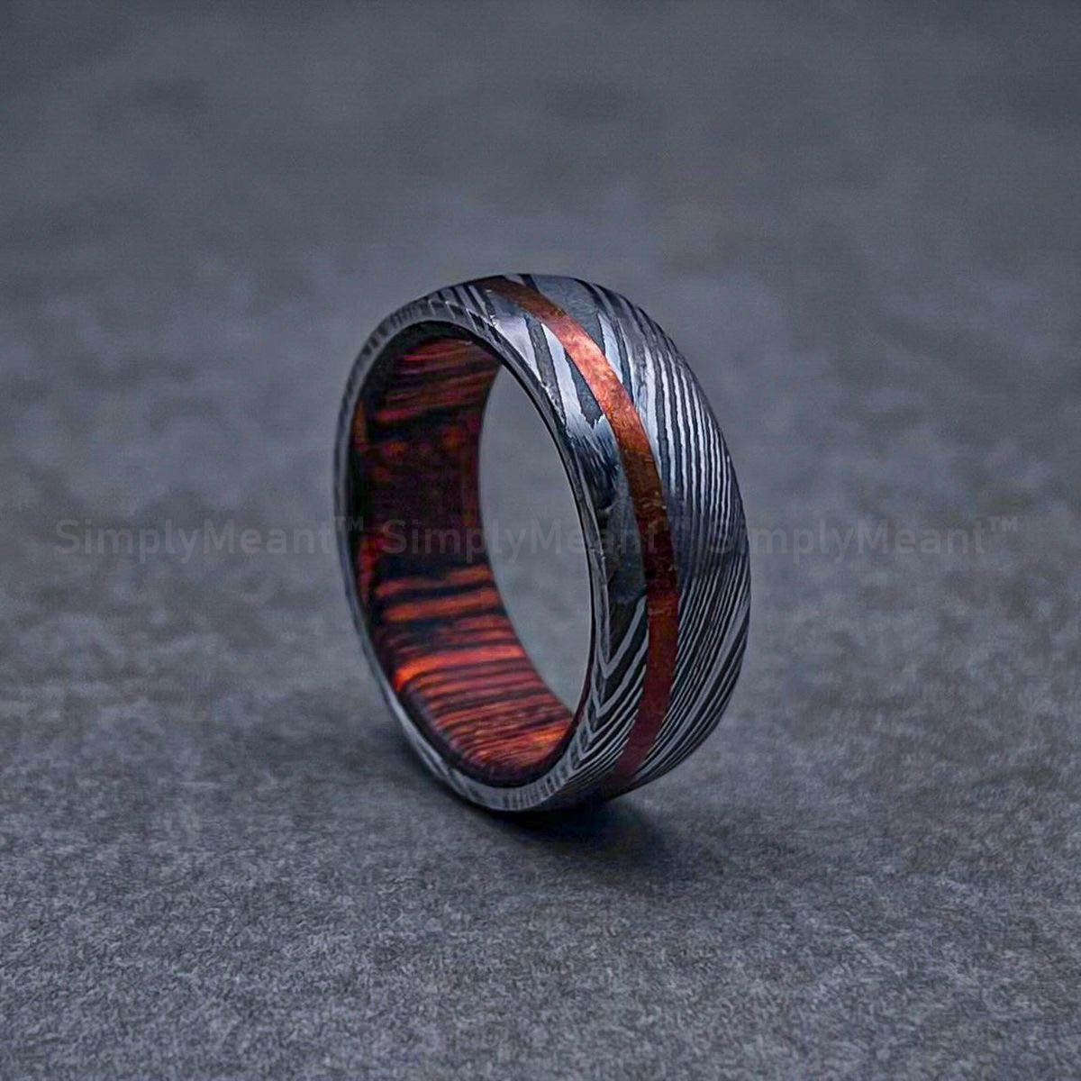 4c2a52ed0676c13e2d8c35aac26f50bb Damascus Steel Ring, Damascus Steel Wedding Band, Damascus Steel Wedding Ring - Image 1