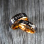 Til Death Rings, Black Wedding Bands, Couple Ring Set, Matching Couple Rings - Image 3