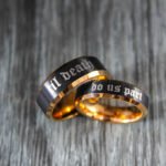 Til Death Do Us Part Rings, Black Wedding Bands, Couple Ring Set, Matching Couple Rings