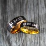 Til Death Do Us Part Rings, Black Wedding Bands, Couple Ring Set, Matching Couple Rings