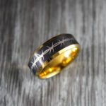 Yellow Gold Rings, Barbed Wire Ring, Black Wedding Band, Barbed Wire Wedding Band