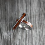 Wood Ring, Wood Wedding Band, 4mm Silver Tungsten Wedding Band, Wood Wedding Ring