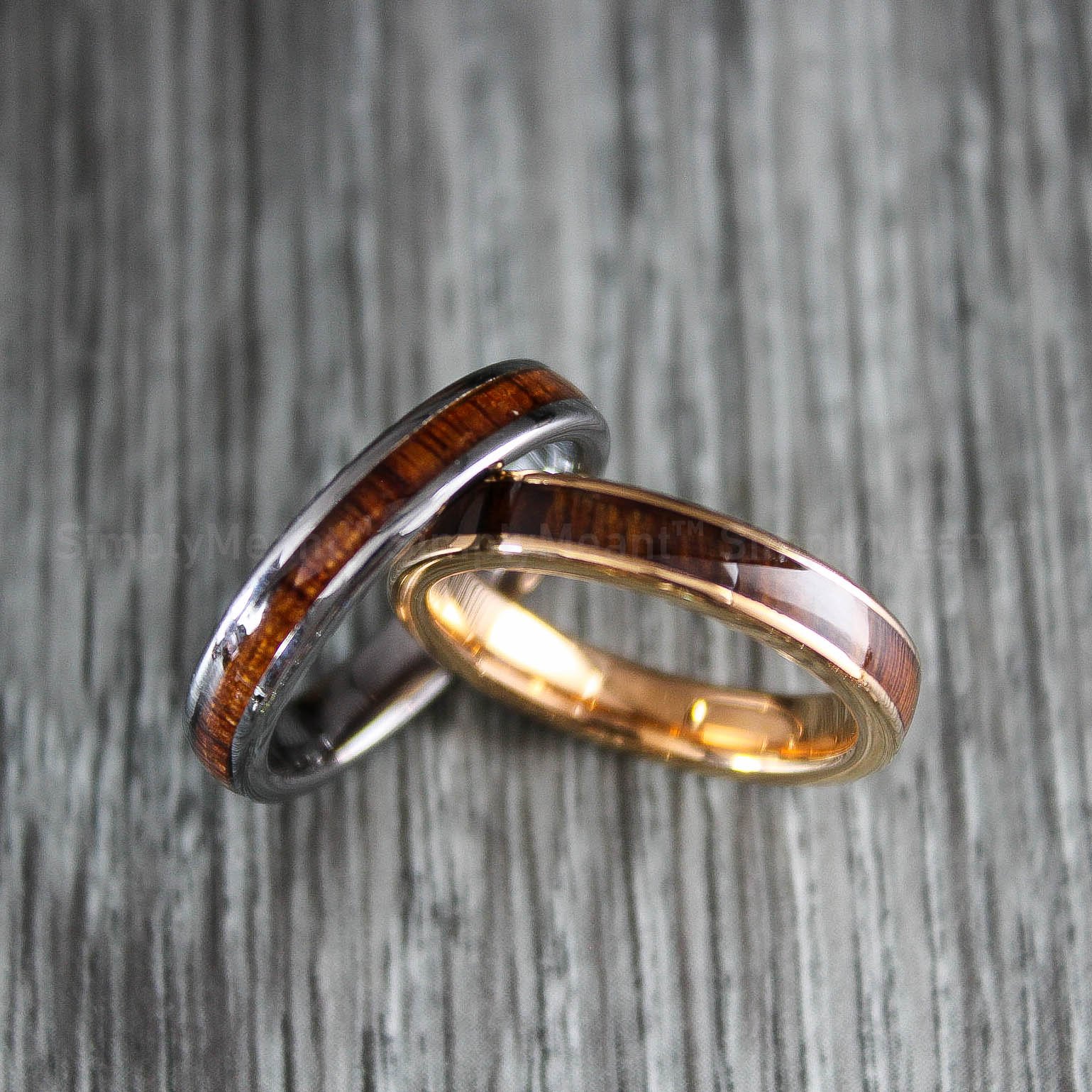 IMG_1876 Wood Rings, Wood Wedding Bands, 4mm Tungsten Wedding Bands, Wood Wedding Rings - Image 1