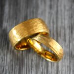 Hammered Ring, Gold Wedding Band, Hammered Wedding Band - Image 3