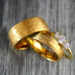Couple Rings, Gold Wedding Bands, Matching Wedding Rings, Hammered Rings