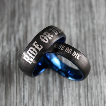 Ride or Die Rings, Ride or Die, Ride or Die Wedding Rings, Ride or Die Wedding Bands, Black Wedding Rings, Black Wedding Bands, Biker Rings