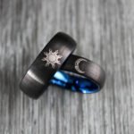 Sun and Moon Rings, Sun and Moon Wedding Bands, Sun and Moon Jewelry, Couple Rings