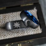 Sun and Moon Rings, Sun and Moon Wedding Bands, Sun and Moon Jewelry, Couple Rings - Image 5