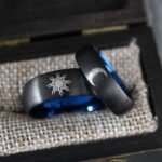 Sun and Moon Rings, Sun and Moon Wedding Bands, Sun and Moon Jewelry, Couple Rings - Image 4