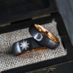 Sun and Moon Rings, Sun and Moon Wedding Bands, Sun and Moon Jewelry, Couple Rings - Image 4