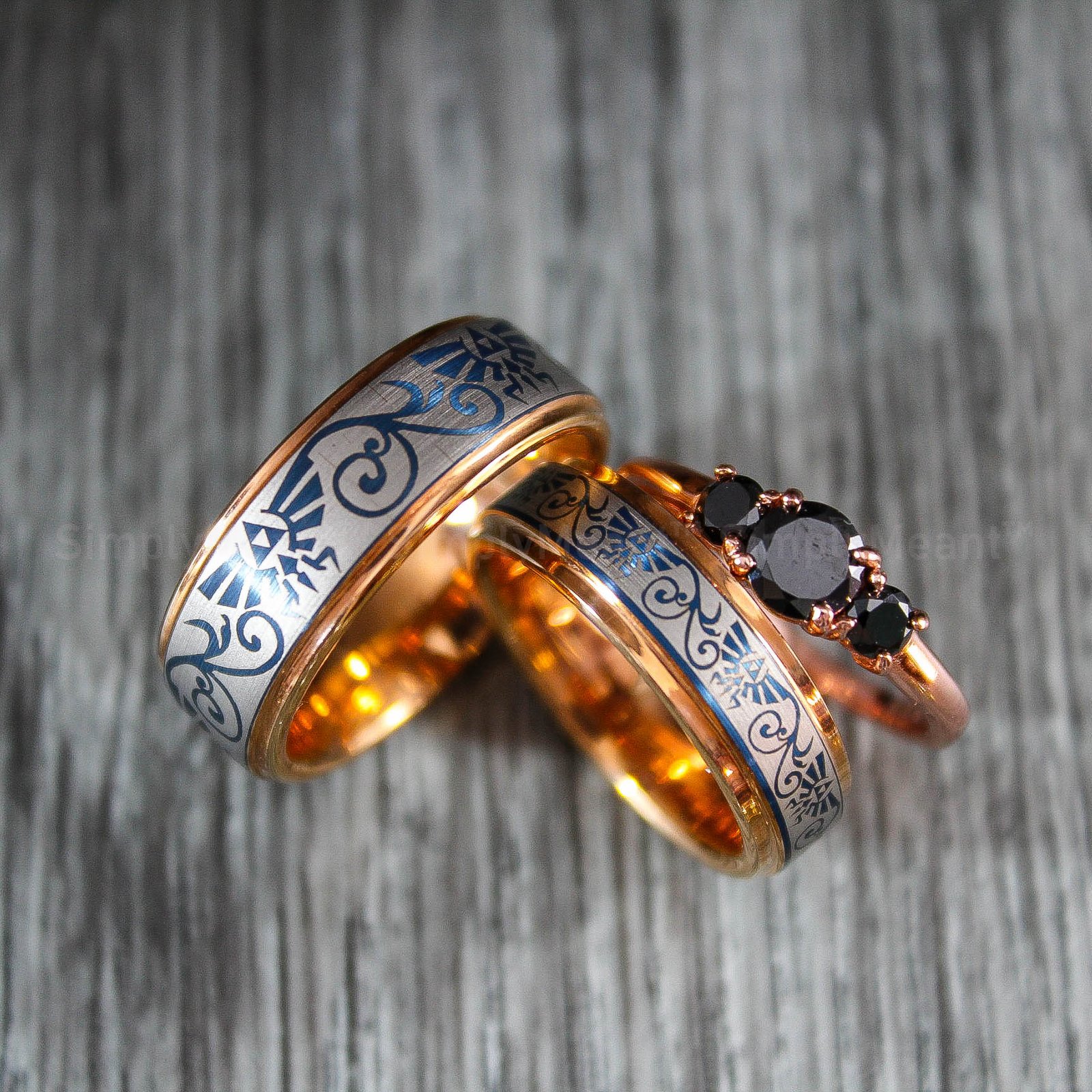 IMG_2019 Zelda Wedding Rings, Legend of Zelda Wedding Rings, Zelda Jewelry, Gamer Rings - Image 1