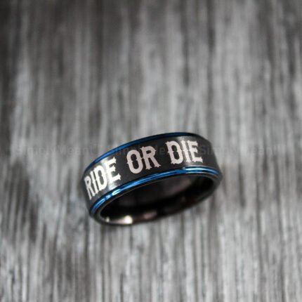 Ride or Die Ring, Ride or Die, Ride or Die Wedding Ring, Ride or Die Wedding Bands, Black Wedding Ring, Black Wedding Band, Biker Ring