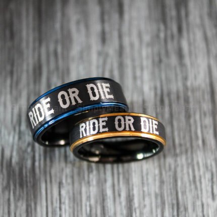 Ride or Die Rings, Ride or Die, Ride or Die Wedding Rings, Ride or Die Wedding Bands, Black Wedding Rings, Black Wedding Bands, Biker Rings