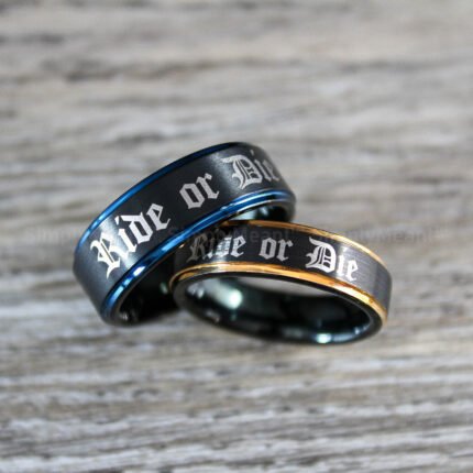 Ride or Die Rings, Ride or Die, Ride or Die Wedding Rings, Ride or Die Wedding Bands, Black Wedding Rings, Black Wedding Bands, Biker Rings