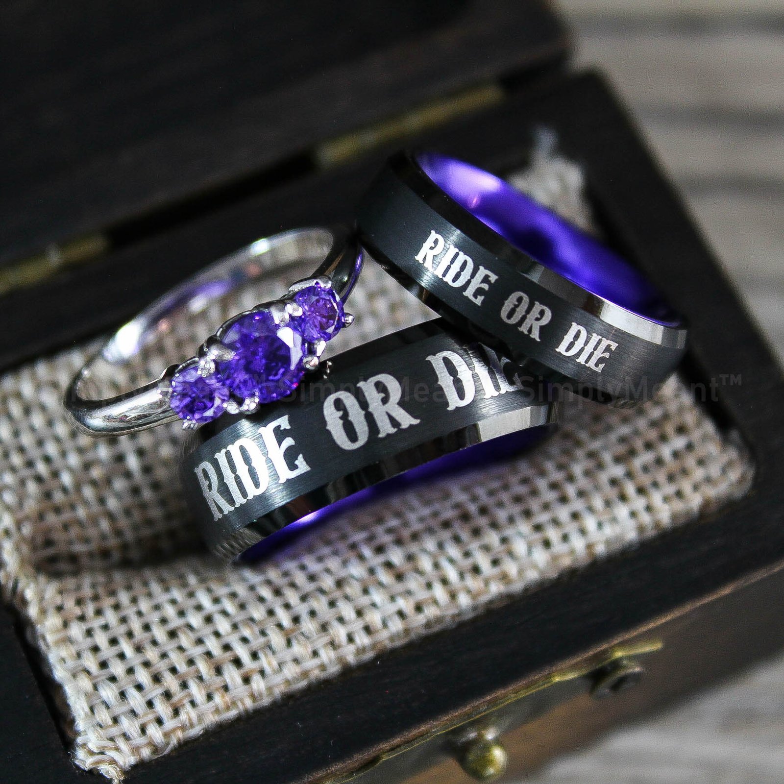 IMG_2034 Ride or Die Rings, Ride or Die, Ride or Die Wedding Rings, Ride or Die Wedding Bands, Black Wedding Rings, Black Wedding Bands, Biker Rings - Image 1
