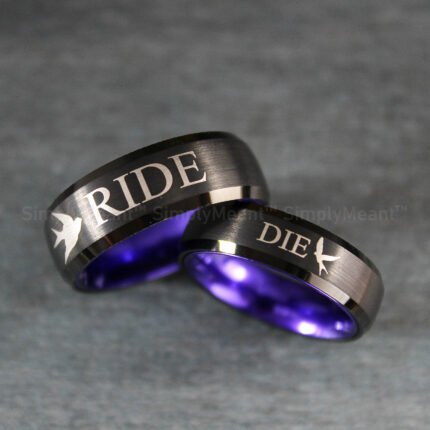 Ride or Die Rings, Ride or Die, Ride or Die Wedding Rings, Ride or Die Wedding Bands, Black Wedding Rings, Black Wedding Bands, Biker Rings