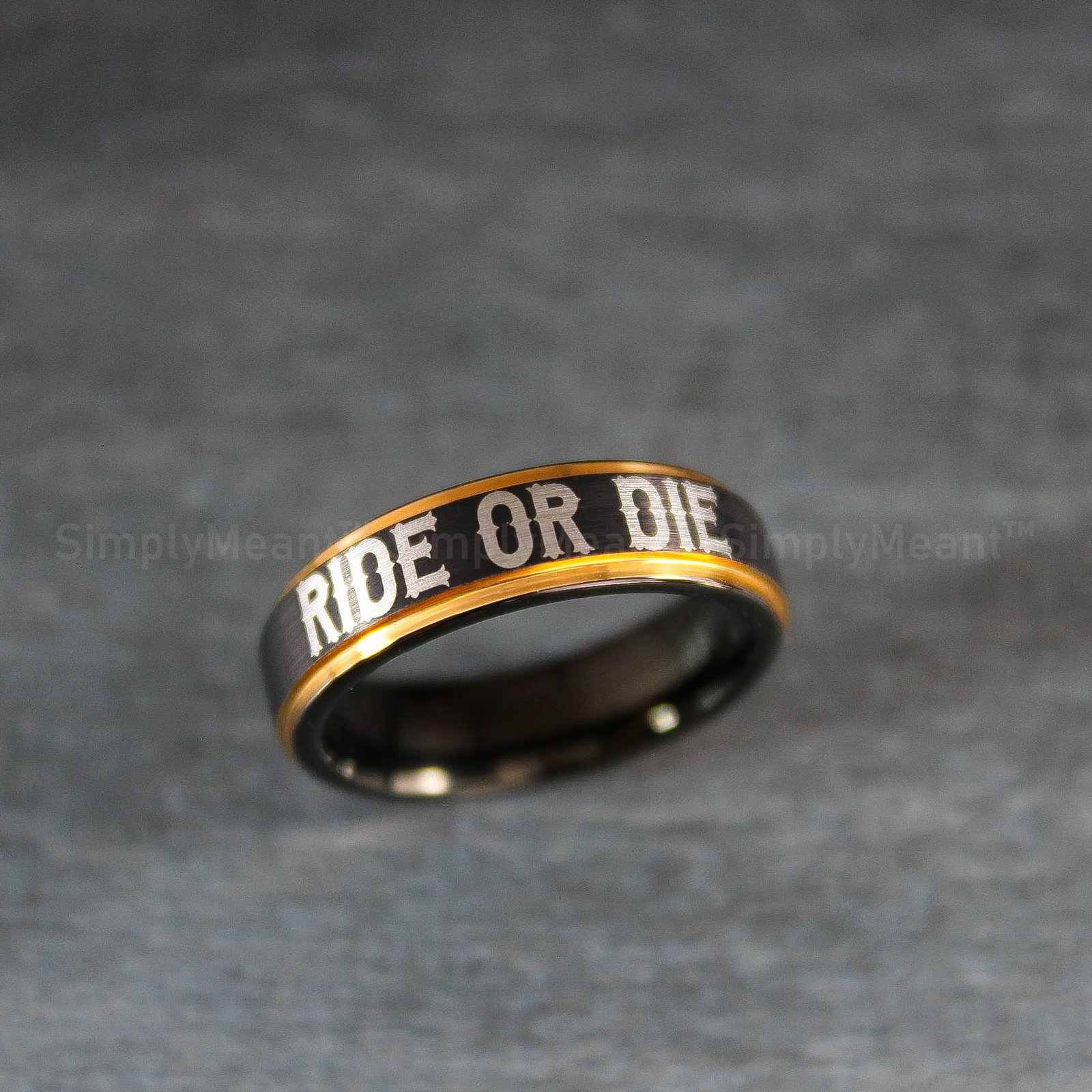 IMG_2040 Ride or Die Ring, Ride or Die, Ride or Die Wedding Ring, Ride or Die Wedding Bands, Black Wedding Ring, Black Wedding Band, Biker Ring - Image 1