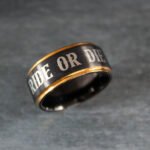 Ride or Die Ring, Ride or Die, Ride or Die Wedding Rings, Ride or Die Wedding Band, Black Wedding Ring, Black Wedding Band, Biker Ring