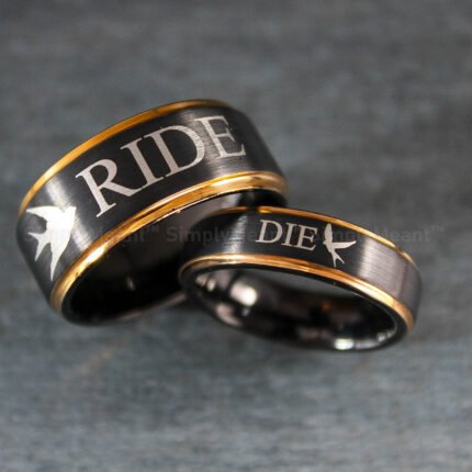 Ride or Die Rings, Ride or Die, Ride or Die Wedding Rings, Ride or Die Wedding Bands, Black Wedding Rings, Black Wedding Bands, Biker Rings