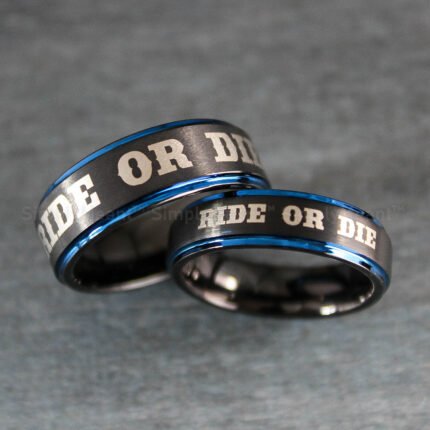 Ride or Die Rings, Ride or Die, Ride or Die Wedding Rings, Ride or Die Wedding Bands, Black Wedding Rings, Black Wedding Bands, Biker Rings