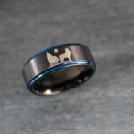 Wolves Ring, Howling Wolves Wedding Band, Wolf Jewelry