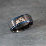 Moose Ring, Moose Tracks Ring, Moose Prints Ring, Hunting Ring, Moose Jewelry, Black Wedding Ring, Hunting Wedding Band, Hunting Jewelry
