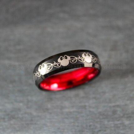 Minnie Mouse Ring, Mickey Mouse Wedding Band, Disney Ring, Disney Jewelry