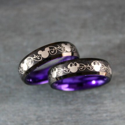Mickey Mouse Rings, Mickey Mouse Wedding Bands, Matching Couple Rings
