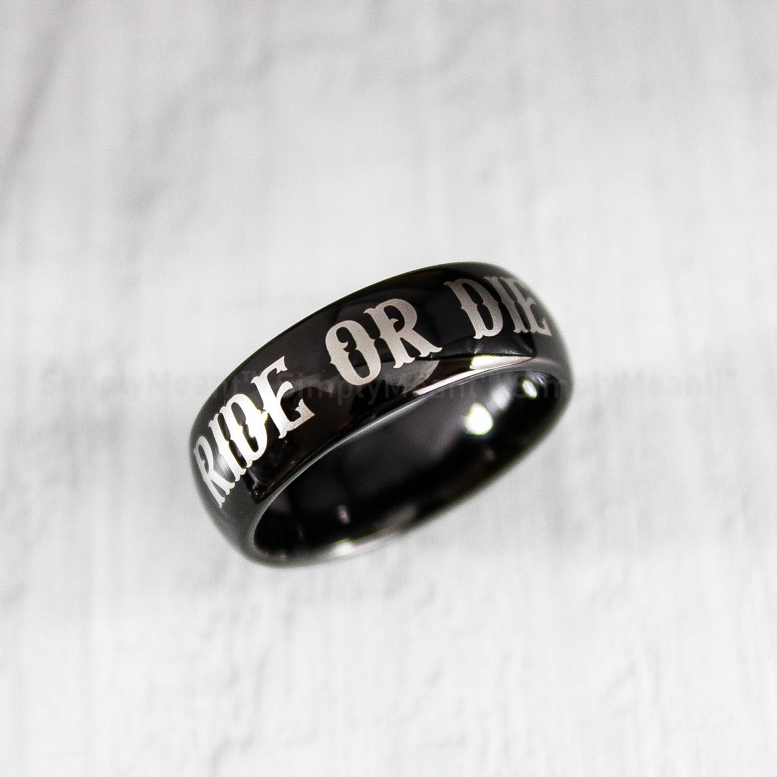 IMG_2089 Ride or Die Ring, Ride or Die, Ride or Die Wedding Ring, Ride or Die Wedding Bands, Black Wedding Ring, Black Wedding Band, Biker Ring - Image 1