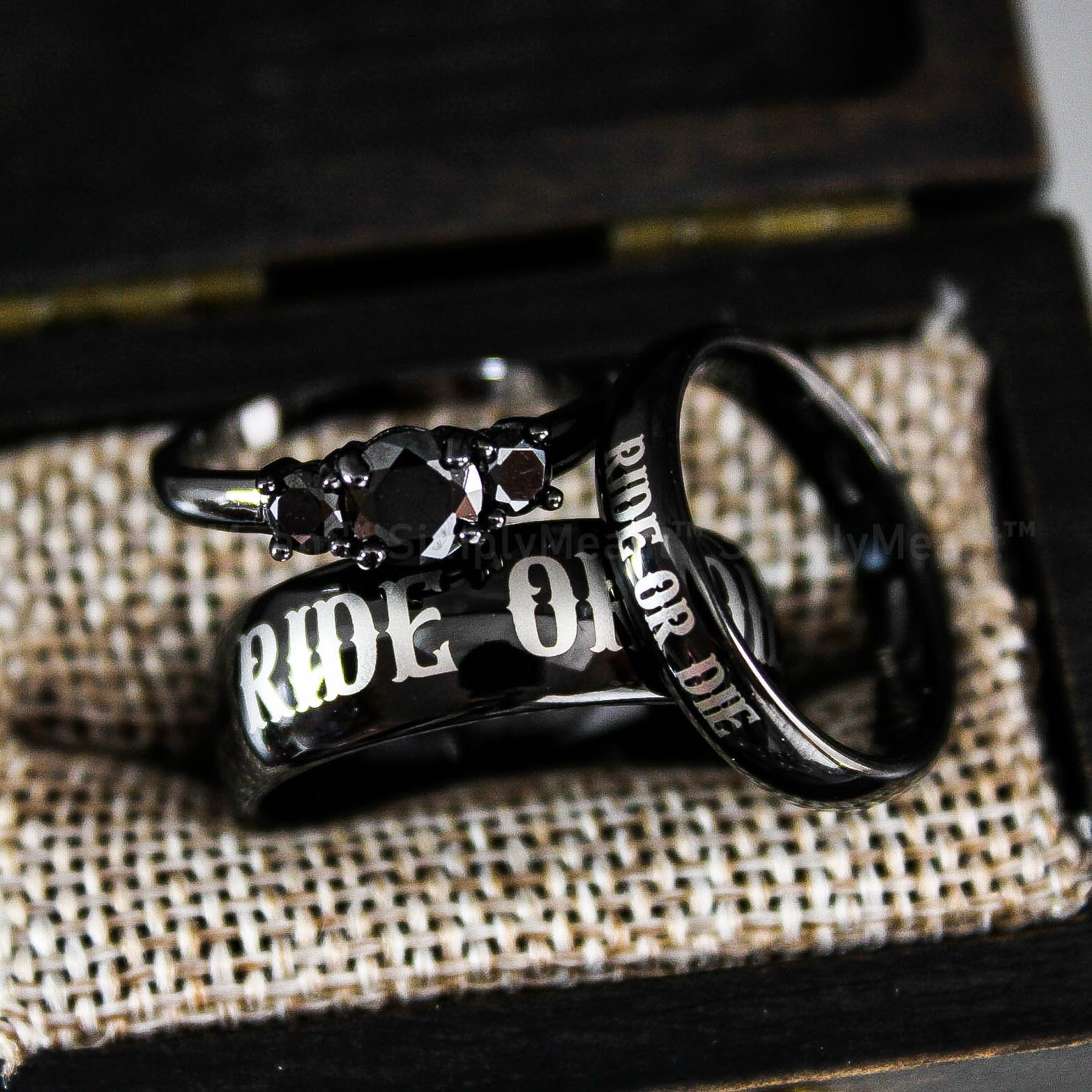 IMG_2091 Ride or Die Rings, Ride or Die, Ride or Die Wedding Rings, Ride or Die Wedding Bands, Black Wedding Rings, Black Wedding Bands, Biker Rings - Image 1