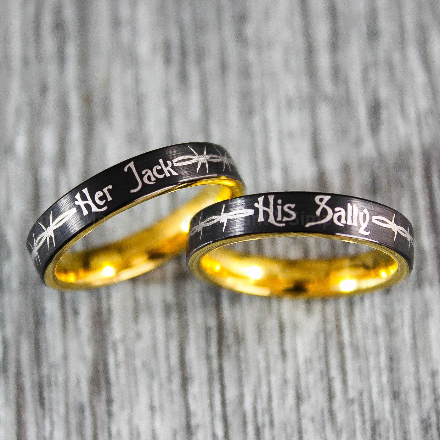 IMG_2111 Her Jack His Sally Rings, Simply Meant To Be Wedding Bands, Couple Rings - Image 1