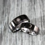Sun and Moon Rings, Sun and Moon Wedding Bands, Sun and Moon Jewelry, Couple Rings