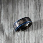 Fire Department Ring, Fireman Ring, Black Tungsten Band Brushed Finish Red Interior, Firefighter Ring, Fireman Jewelry, First Responder Ring