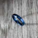 Blue Wedding Band, Blue Wedding Ring, Blue Tungsten Ring, Blue Ring